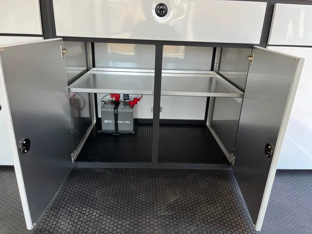 8.5 x 24 ATC ROM 450 Sport/Car Hauler Med Charcoal Inside Cabinet Storage