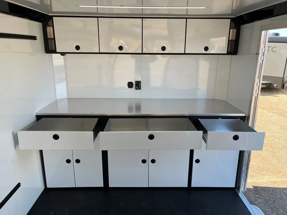 8.5 x 24 ATC ROM 450 Sport/Car Hauler Polar White drawers open