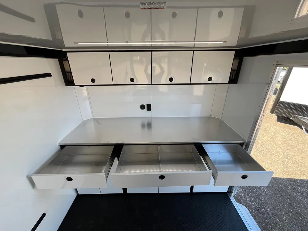 8.5 x 24 ATC ROM 450 Sport/Car Hauler Polar White drawers open top