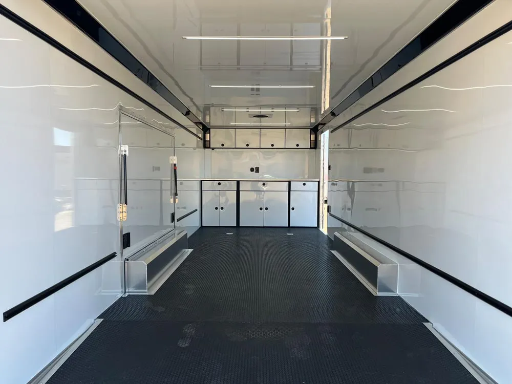 8.5 x 24 ATC ROM 450 Sport/Car Hauler Polar White rear looking in