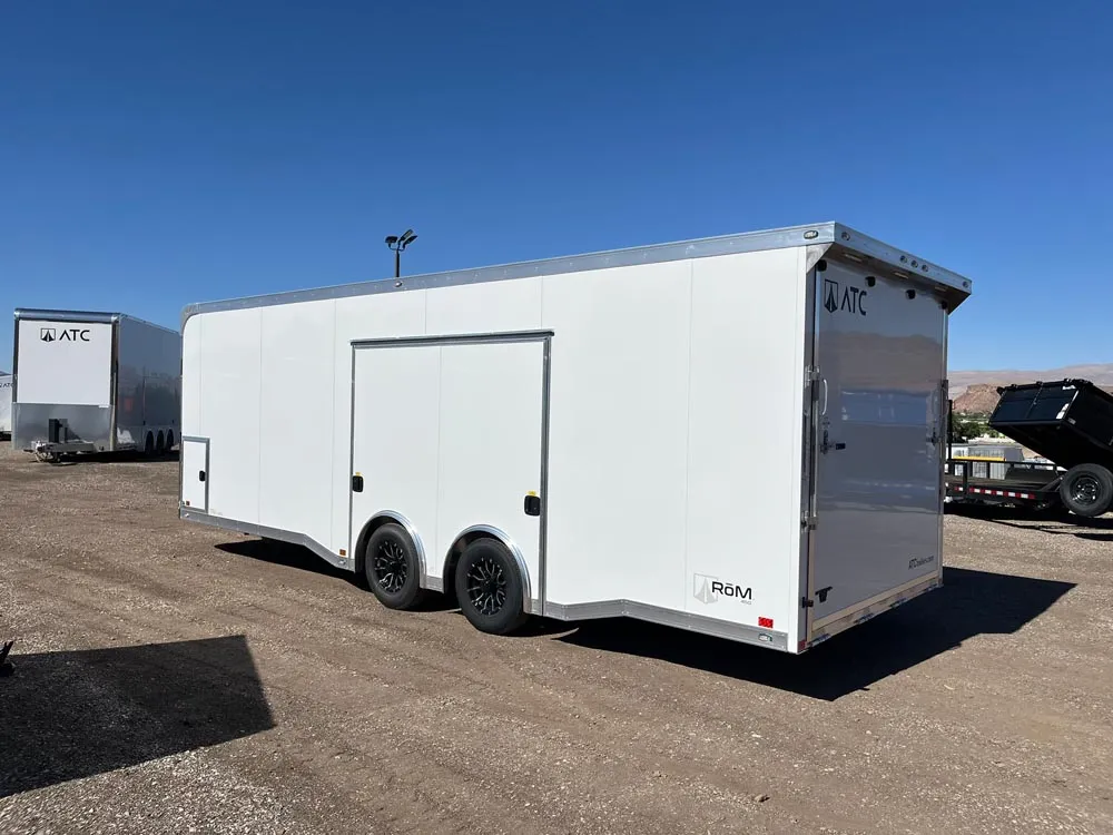 8.5 x 24 ATC ROM 450 Sport/Car Hauler Polar White left rear