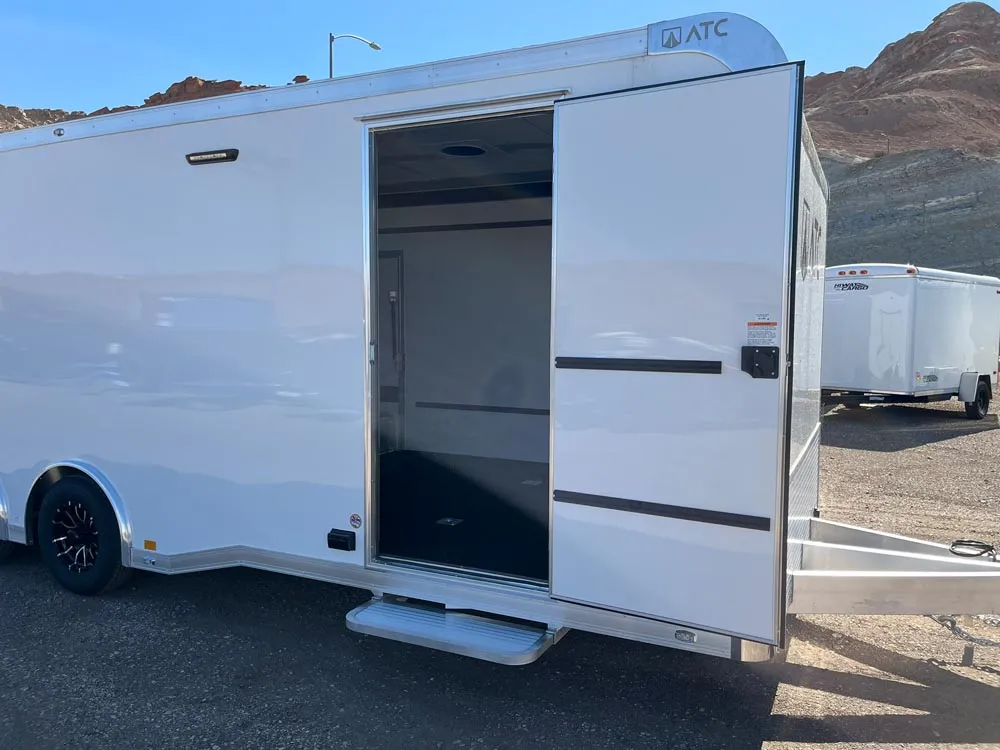 8.5 x 24 ATC ROM 450 Sport/Car Hauler Polar White side door open