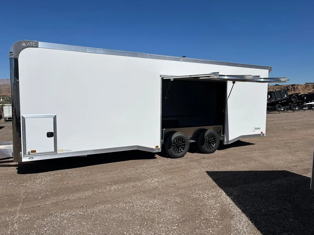 8.5 x 24 ATC ROM 450 Sport/Car Hauler Polar White side access door open