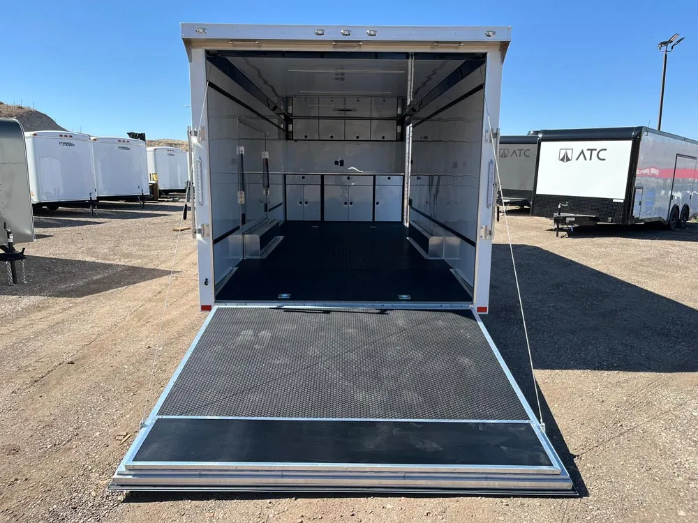 8.5 x 24 ATC ROM 450 Sport/Car Hauler Polar White rear ramp down
