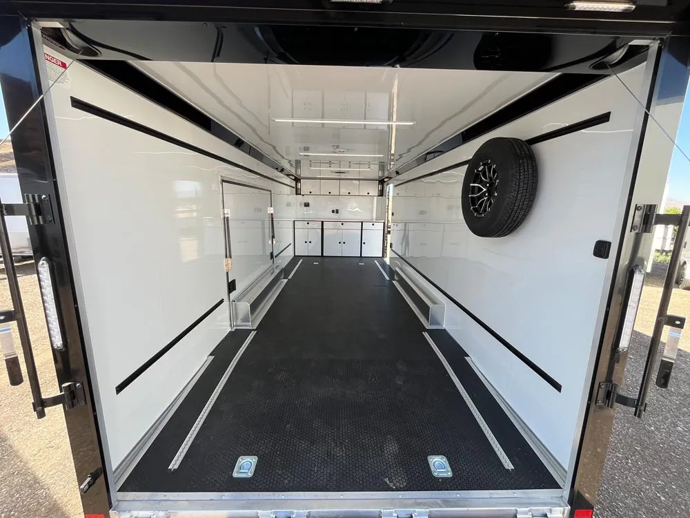 8.5 x 24 ATC ROM 450 Sport/Car Hauler Polar White rear looking in
