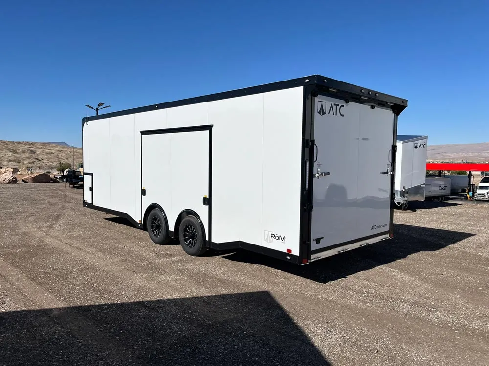 8.5 x 24 ATC ROM 450 Sport/Car Hauler Polar White left rear