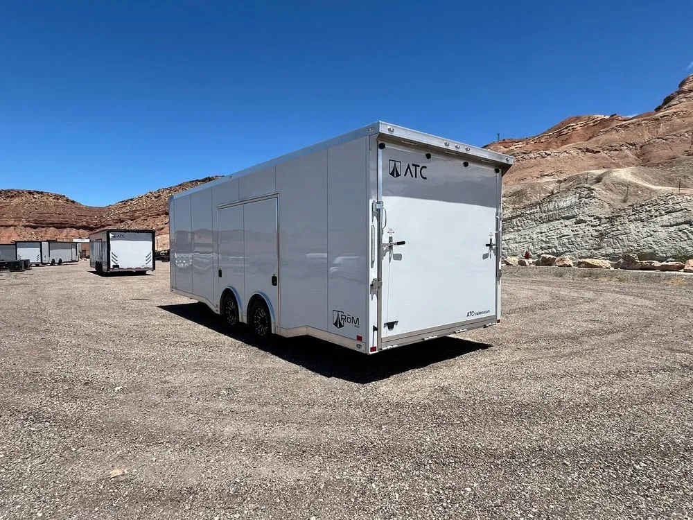 8.5 x 24 ATC ROM 450 Sport/Car Hauler Polar White left rear