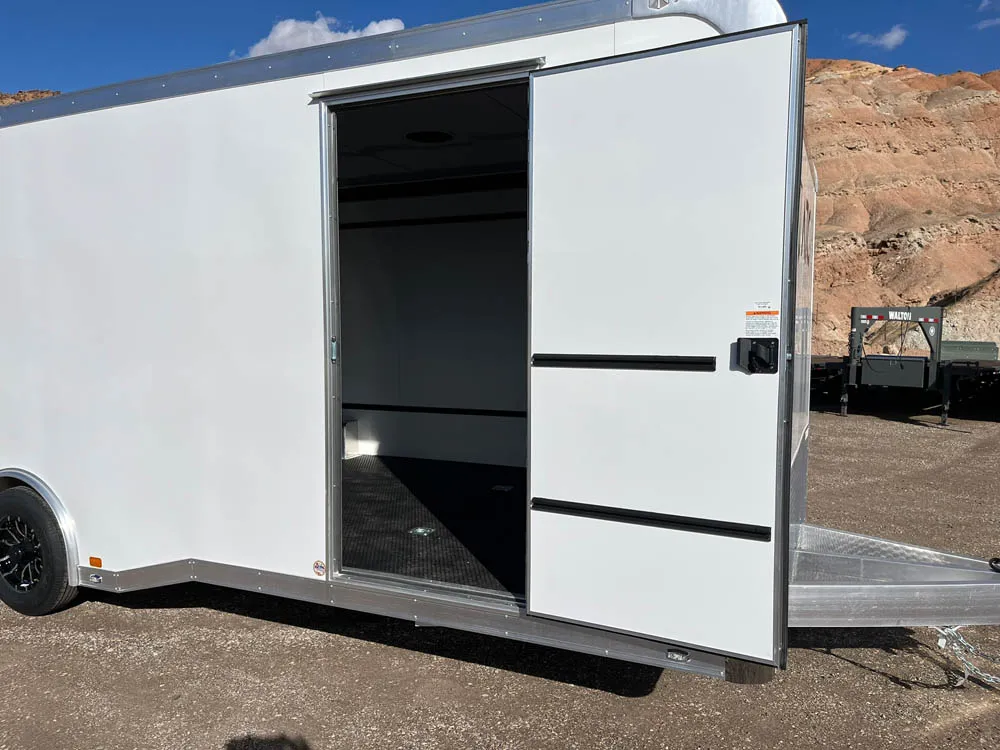 8.5 x 24 ATC ROM 450 Sport/Car Hauler White Side Door Open