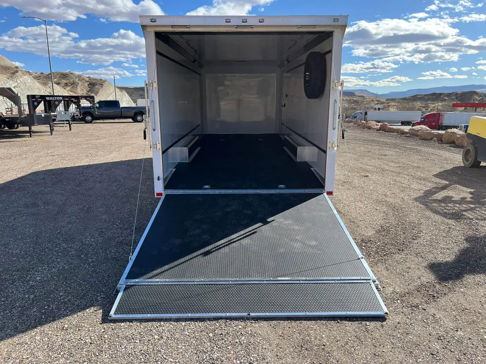 8.5 x 24 ATC ROM 450 Sport/Car Hauler White Rear Ramp Open