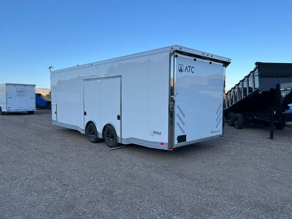 8.5 x 24 ATC ROM 550 Sport/Car Hauler Polar White left rear