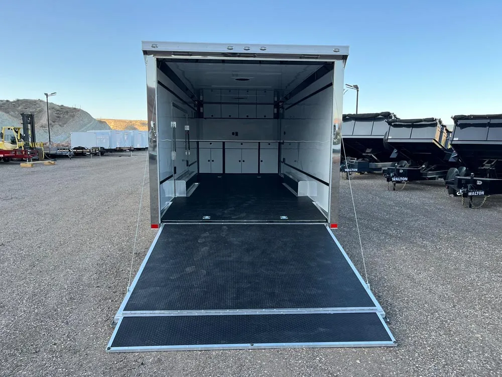 8.5 x 24 ATC ROM 550 Sport/Car Hauler Polar White rear ramp down