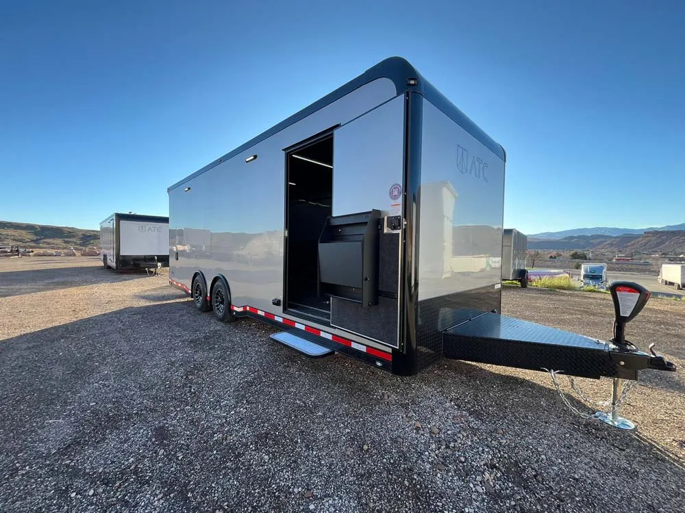 8.5 x 24 ATC ROM 550 Sport/Car Hauler Silver Frost side door open