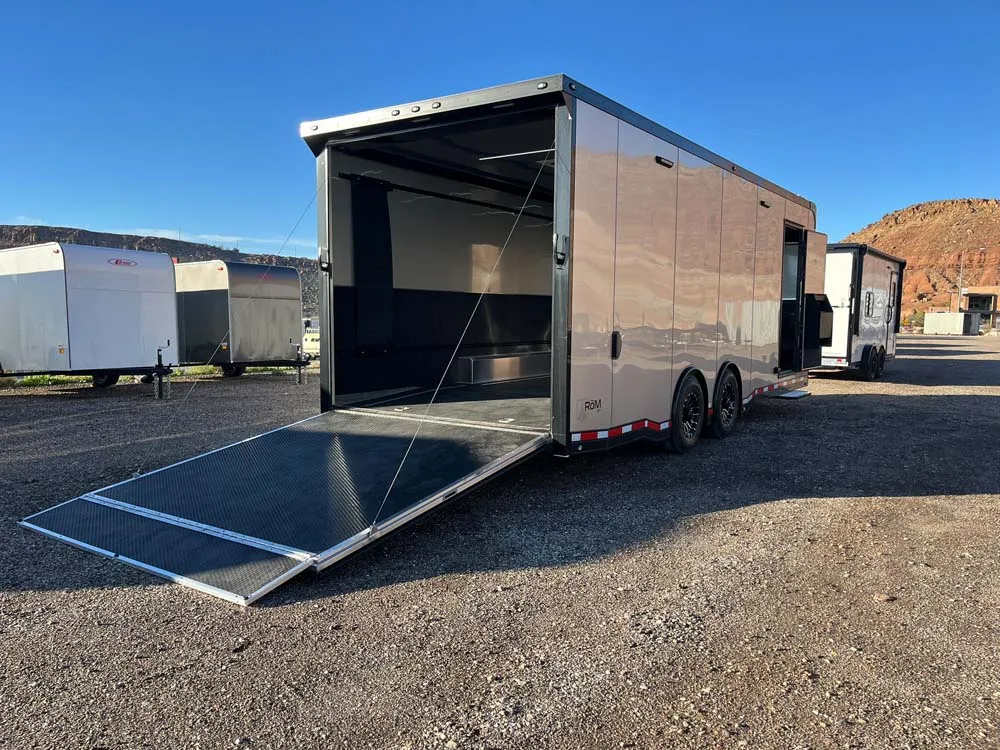 8.5 x 24 ATC ROM 550 Sport/Car Hauler Silver Frost rear ramp down right side