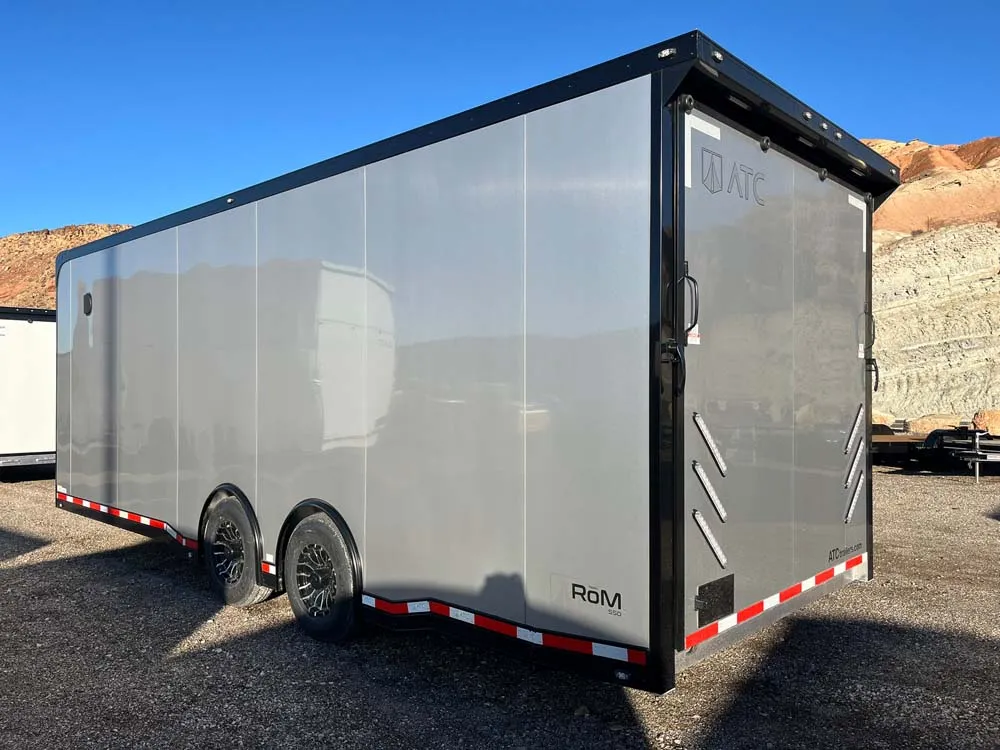8.5 x 24 ATC ROM 550 Sport/Car Hauler Silver Frost left rear