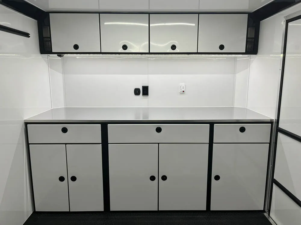 8.5 x 24 ATC ROM 550 Sport/Car Hauler White Storage Cabinets