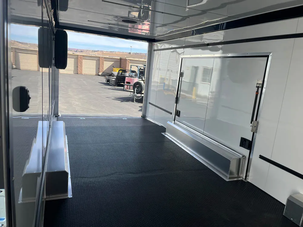 8.5 x 24 ATC ROM 550 Sport/Car Hauler White Inside Rear Door Open