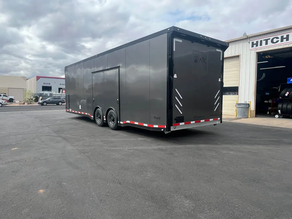 8.5 x 28 ATC ROM 550 Sport/Car Hauler Med Charcoal Left Rear