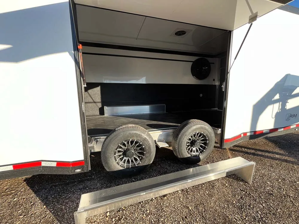 8.5 x 28 ATC ROM 550 Sport/Car Hauler Polar White side hatch with wheel well removed