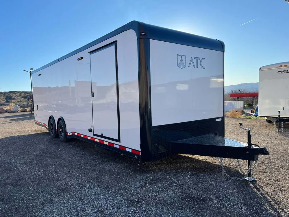 8.5 x 28 ATC ROM 550 Sport/Car Hauler Polar White right front