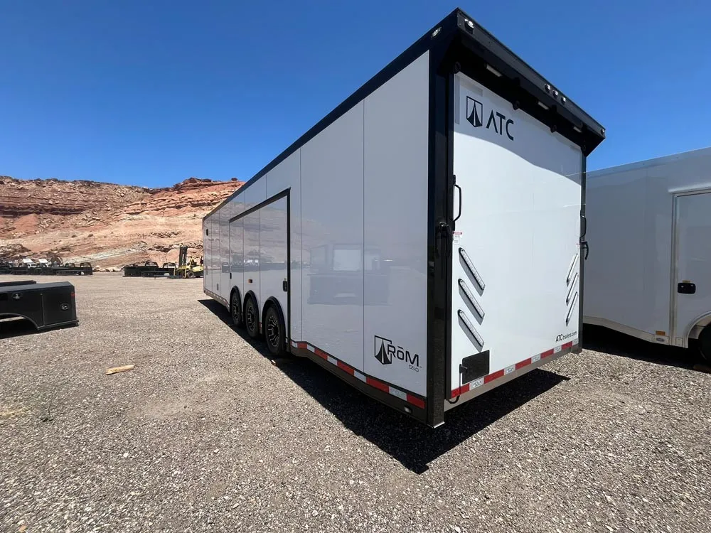 8.5 x 32 ATC ROM 550 Sport/Car Hauler Polar White left rear