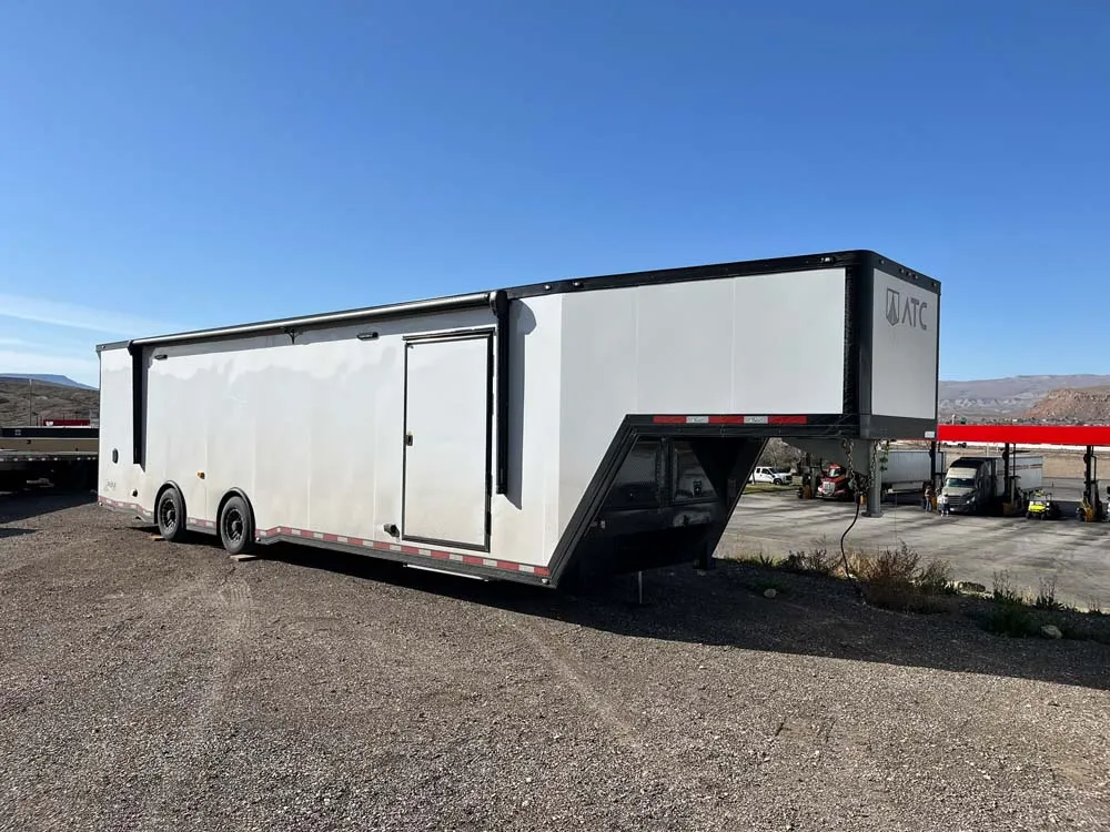 8.5 x 40 ATC ROM 750G Sport/Car Hauler Gooseneck Polar White right side