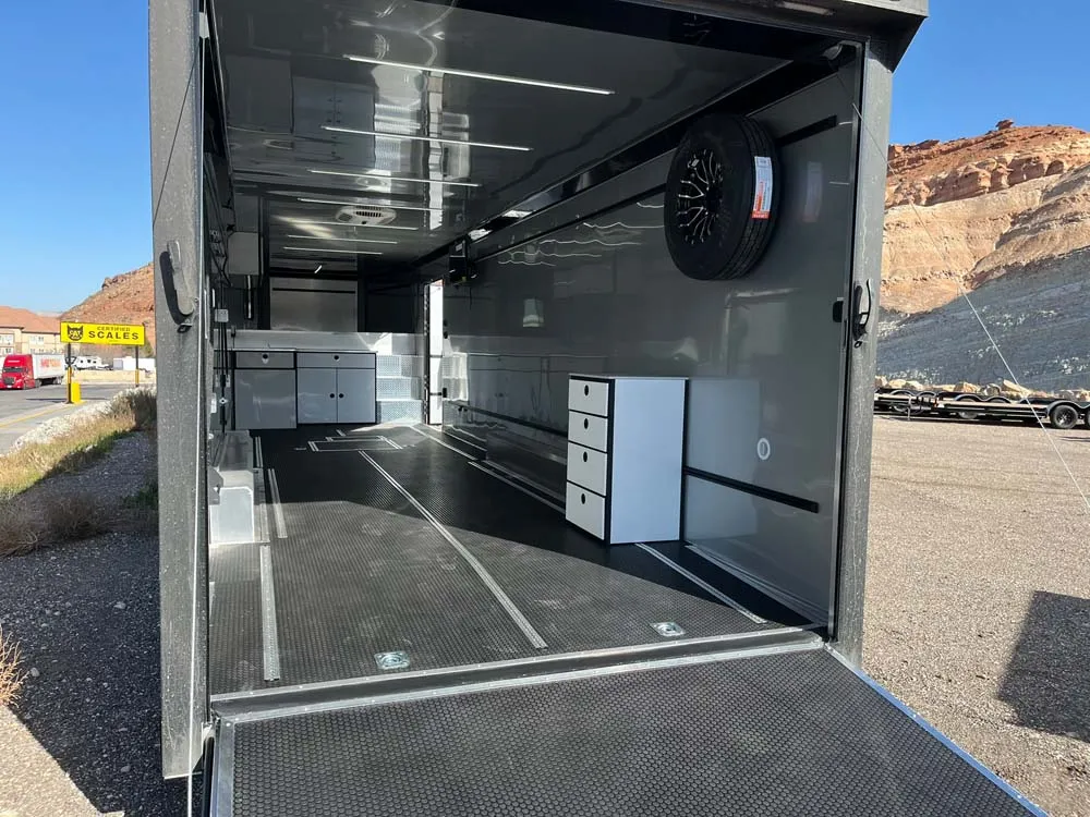 8.5 x 40 ATC ROM 750G Sport/Car Hauler Gooseneck Polar White inside rear door