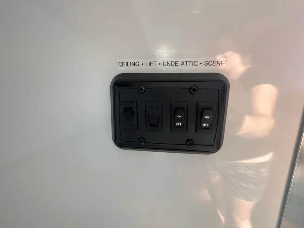 8.5 x 24 ATC ROM 800 Sport/Car Hauler Stacker White switchs on wall