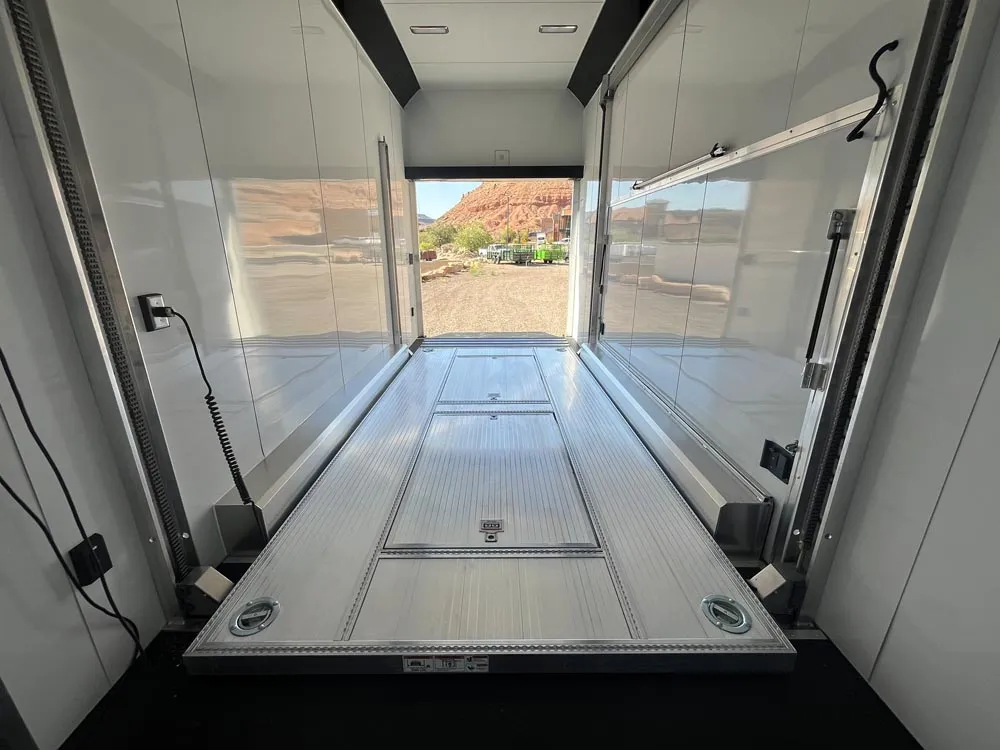 8.5 x 24 ATC ROM 800 Sport/Car Hauler Stacker White inside towards rear ramp down