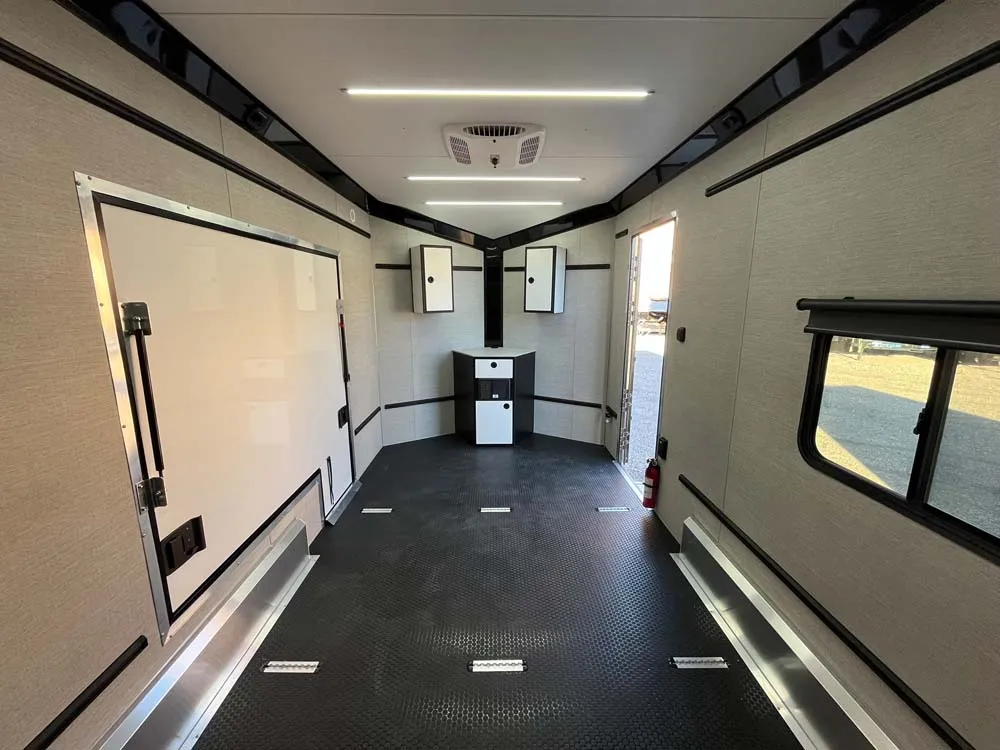 7.5 x 14 ATC STO 450 Cargo Trailer Tandem Dove Grey inside towards the front