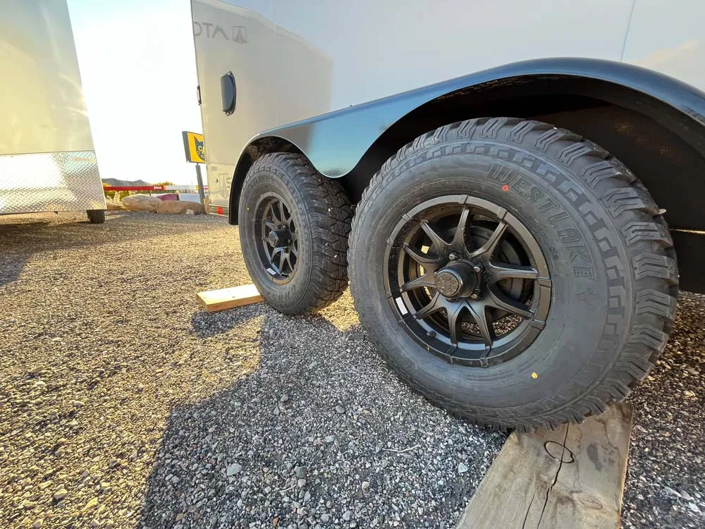 7.5 x 14 ATC STO 450 Cargo Trailer Tandem Dove Grey tires