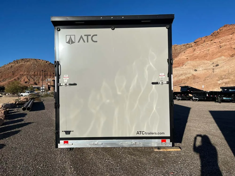 7.5 x 14 ATC STO 450 Cargo Trailer Tandem Dove Grey rear