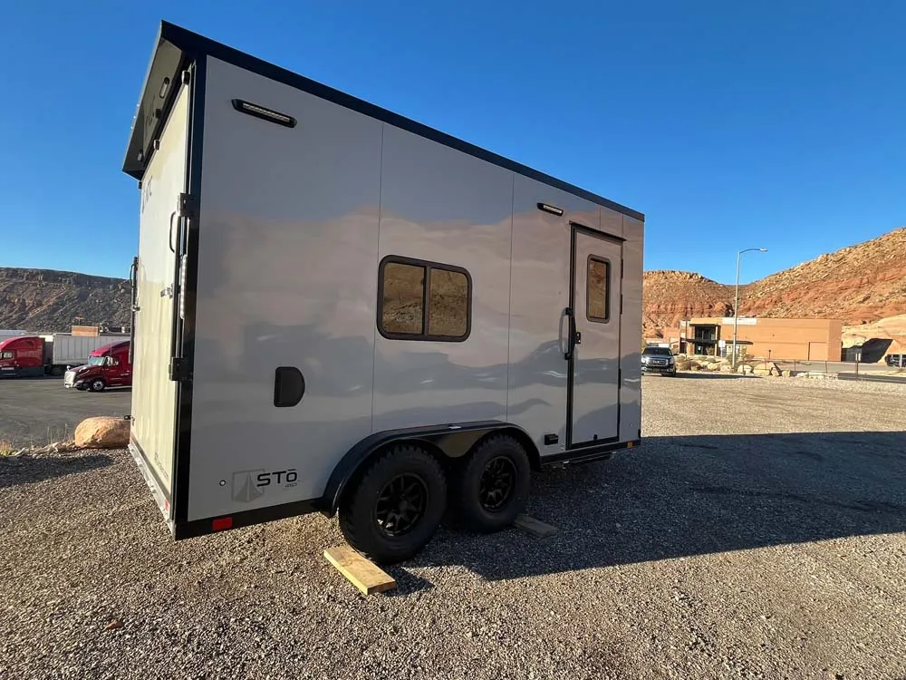 7.5 x 14 ATC STO 450 Cargo Trailer Tandem Dove Grey right side