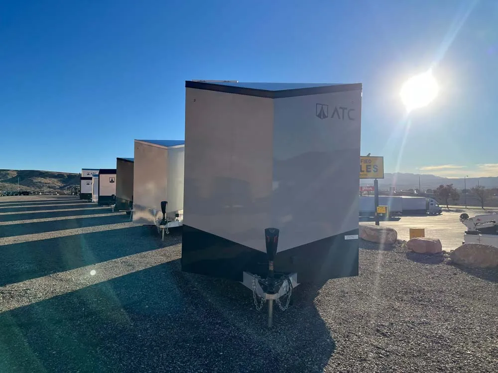 7.5 x 14 ATC STO 450 Cargo Trailer Tandem Dove Grey front