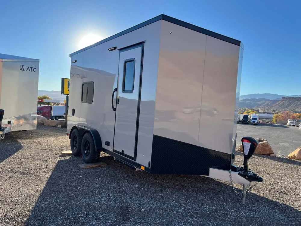 7.5 x 14 ATC STO 450 Cargo Trailer Tandem Dove Grey right front