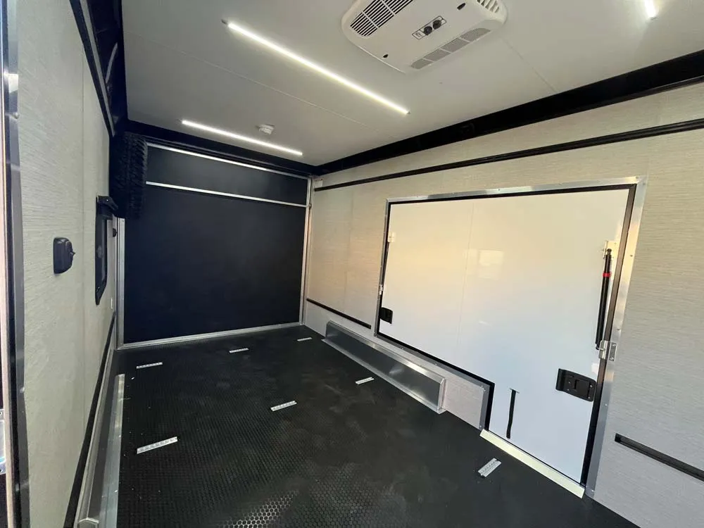 7.5 x 14 ATC STO 450 Cargo Trailer Tandem Dove Grey inside side hatch door