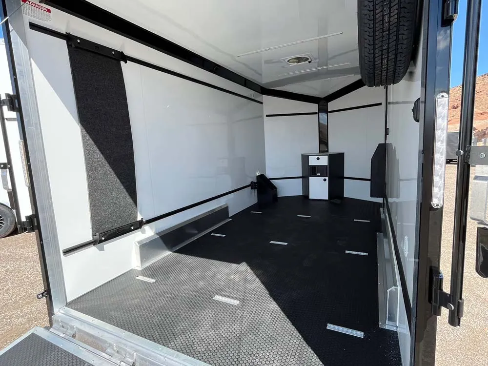 7.5 x 14 ATC STO 450 Cargo Trailer Tandem Med Charcoal rear inside left side
