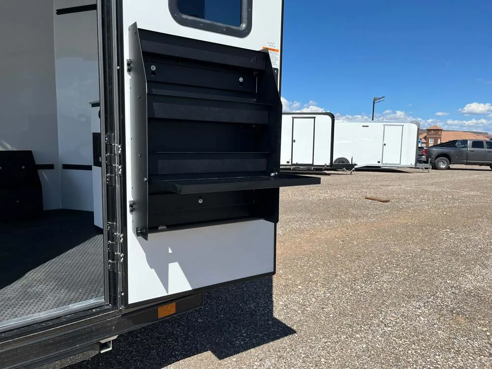 7.5 x 14 ATC STO 450 Cargo Trailer Tandem Med Charcoal door storage left