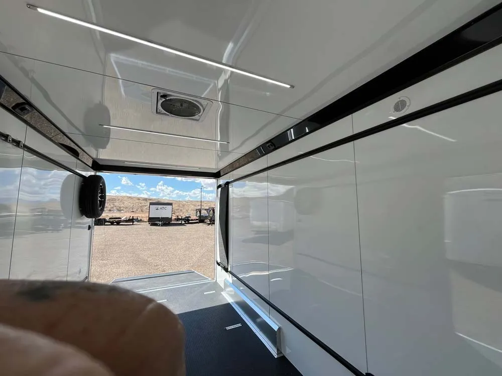 7.5 x 14 ATC STO 450 Cargo Trailer Tandem Med Charcoal inside right towards rear