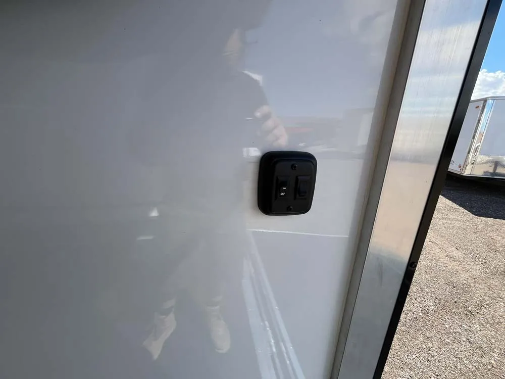 7.5 x 14 ATC STO 450 Cargo Trailer Tandem Med Charcoal power switch