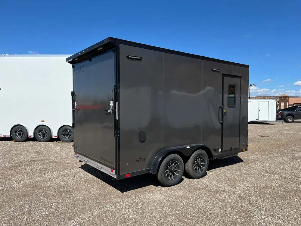 7.5 x 14 ATC STO 450 Cargo Trailer Tandem Med Charcoal right rear
