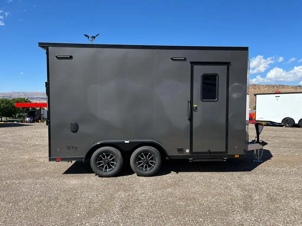 7.5 x 14 ATC STO 450 Cargo Trailer Tandem Med Charcoal right side