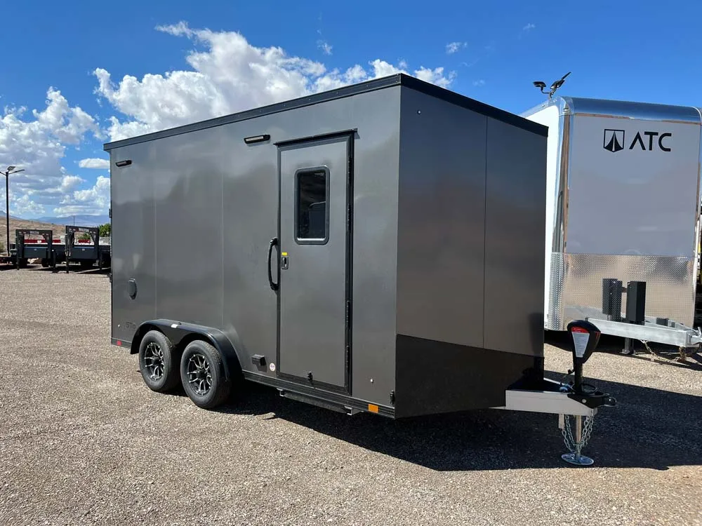 7.5 x 14 ATC STO 450 Cargo Trailer Tandem Med Charcoal right front