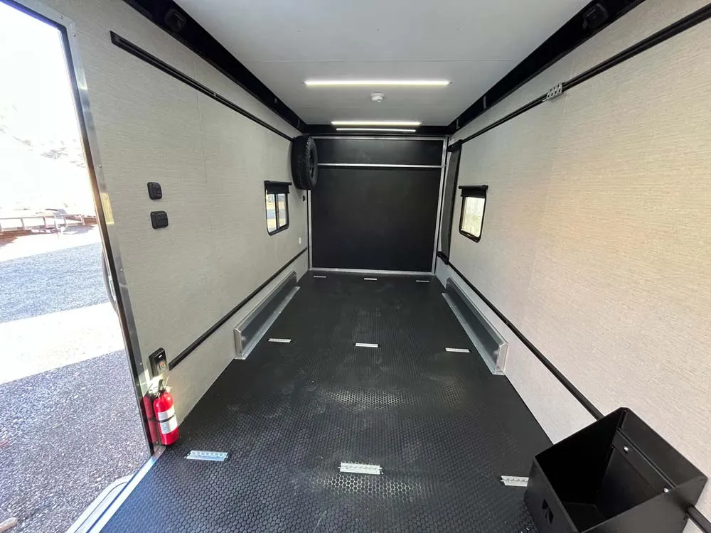 7.5 x 16 ATC STO 450 Cargo Trailer Tandem Polar White inside front towards rear