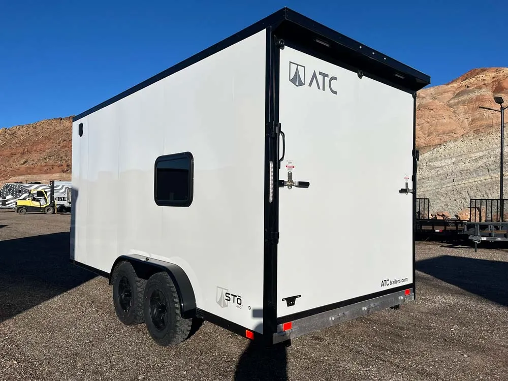 7.5 x 16 ATC STO 450 Cargo Trailer Tandem Polar White left rear