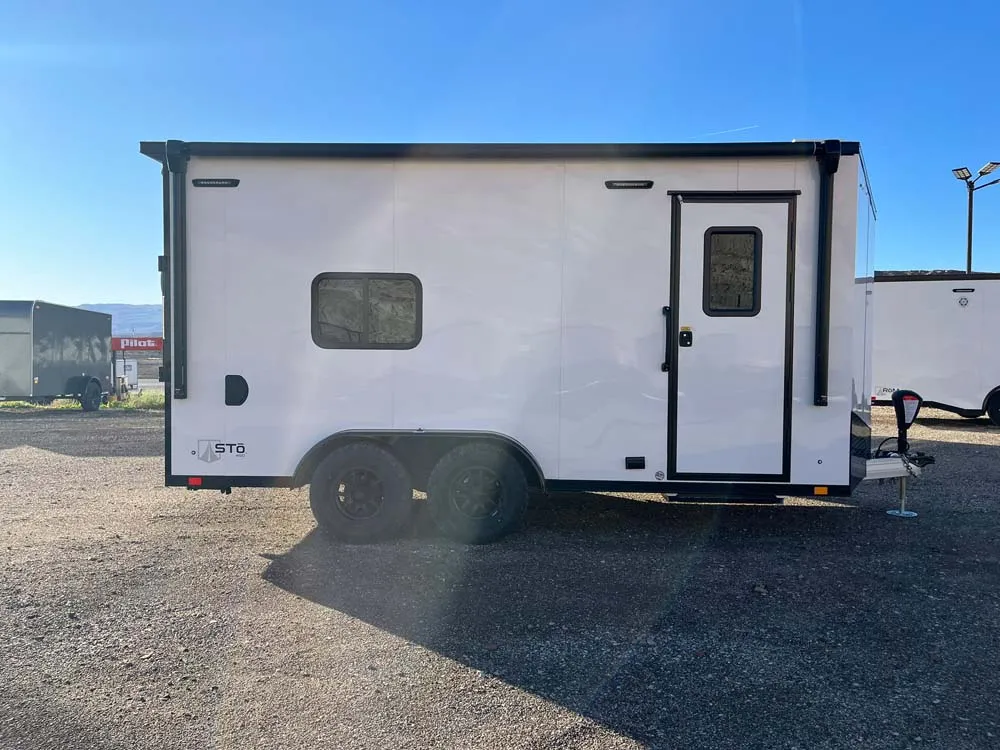 7.5 x 16 ATC STO 450 Cargo Trailer Tandem Polar White right side
