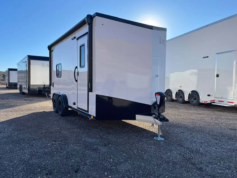 7.5 x 16 ATC STO 450 Cargo Trailer Tandem Polar White right front