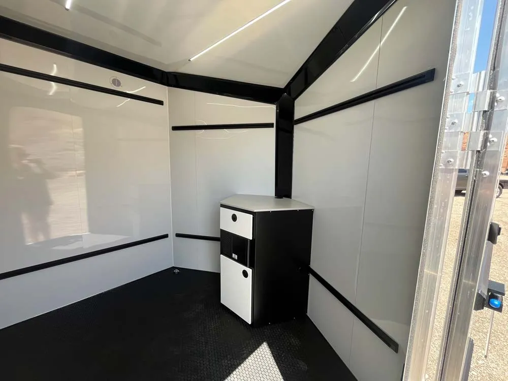 7.5 x 16 ATC STO 450 Cargo Trailer Tandem Polar White 0095 front inside door