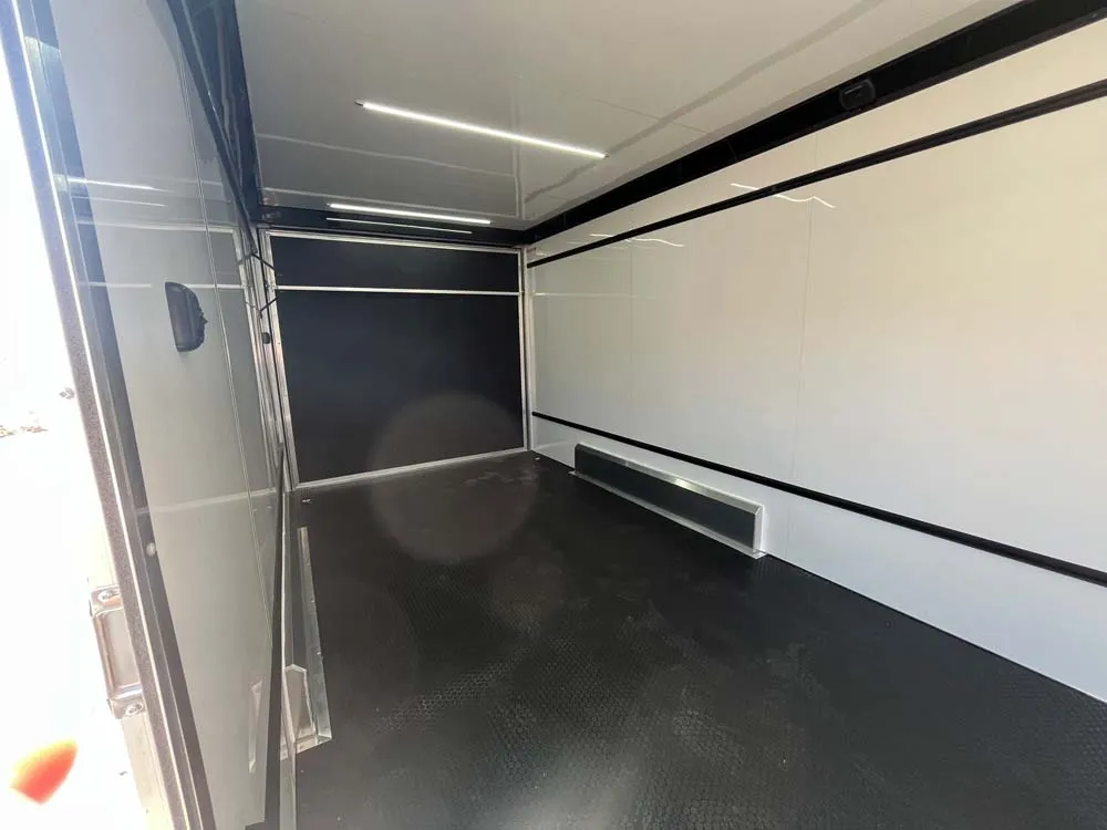 7.5 x 16 ATC STO 450 Cargo Trailer Tandem Polar White 0095 side door towards rear
