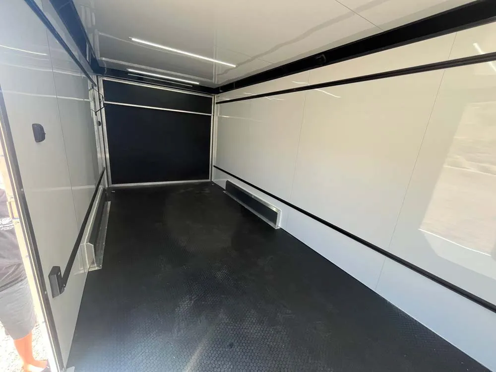 7.5 x 16 ATC STO 450 Cargo Trailer Tandem Polar White 0095 inside side door towards rear