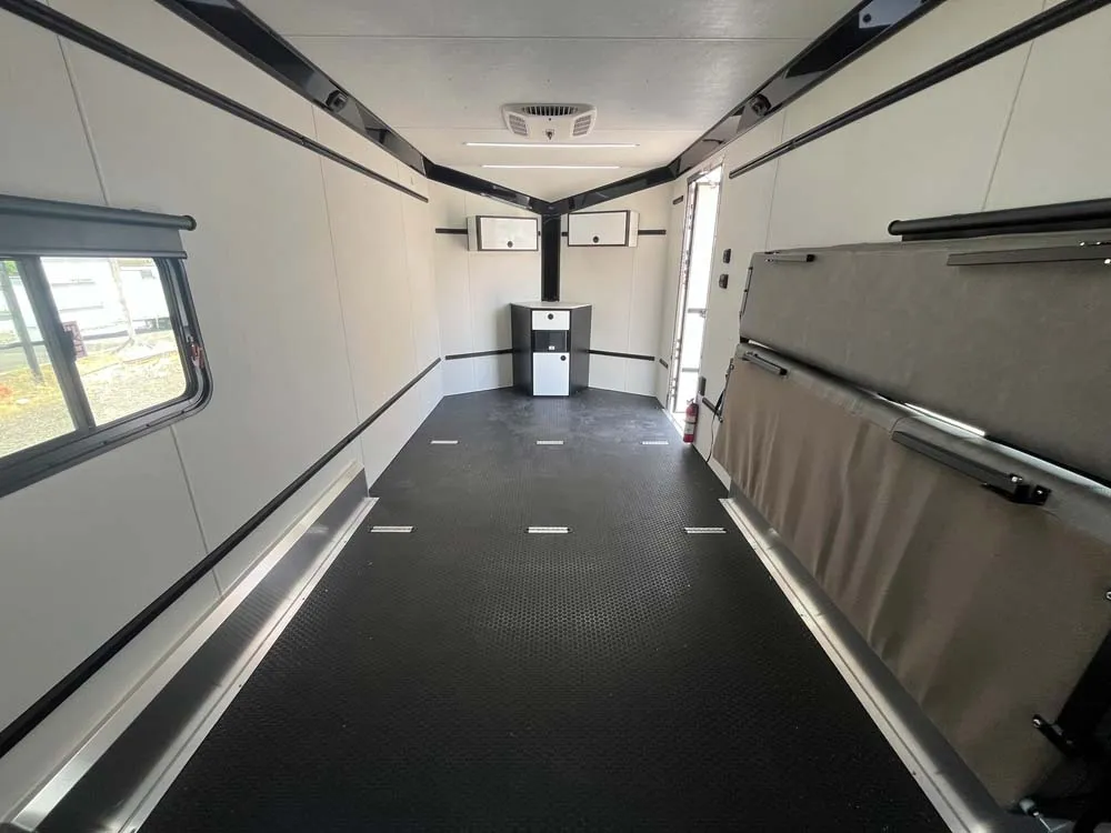7.5 x 16 ATC STO 450 Cargo Trailer Tandem Polar White 0096 inside from rear